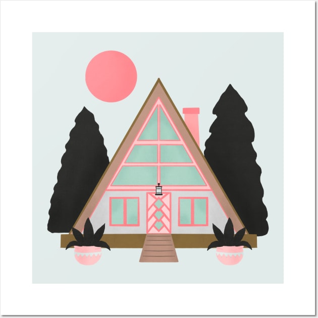 A-frame mid century modern cabin Wall Art by Home Cyn Home 